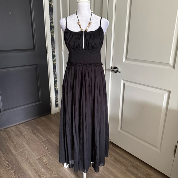 Maje Dresses & Skirts - NWT Maje 100% Cotton Black Strappy A-line  Maxi Sundress Size 38